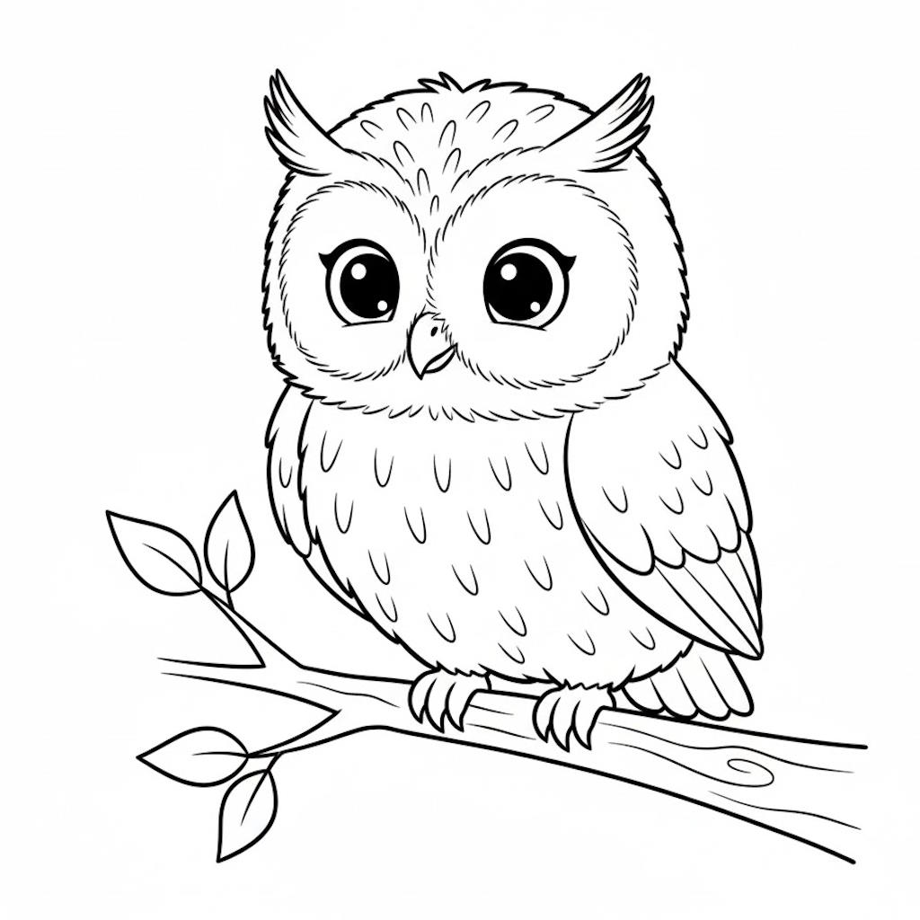 Waldohreule Malvorlage für Kinder – Ausdruckbare Eulen-Ausmalbilder