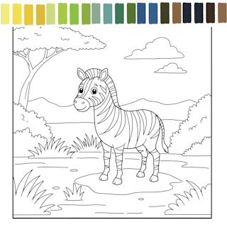 Szafari állatos kifestők zebra vagy akár oroszlán