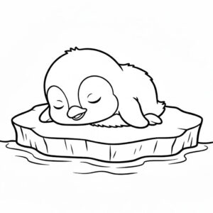 Alvó kispingvin kifestő