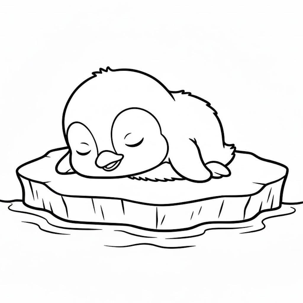 Alvó kispingvin kifestő