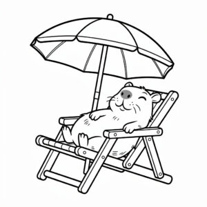 Capybara napernyő alatt színező