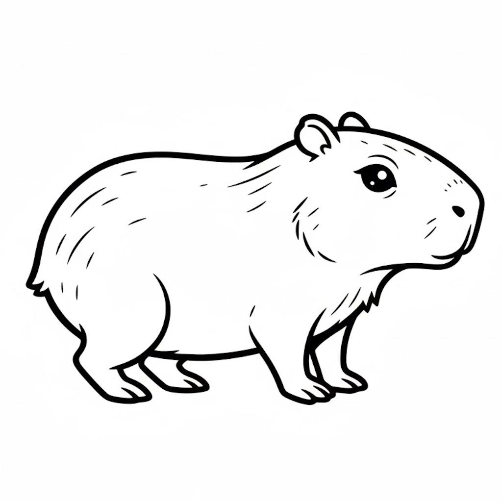 Cuki capybara színező ovisoknak