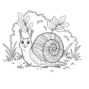 Cuki csiga színező - Kifestők gyerekeknek