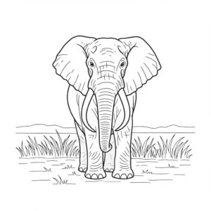 Ingyenes elefánt színező – letölthető és nyomtatható szafari kifestő gyerekeknek