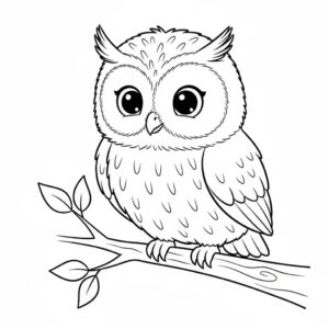 Erdei fülesbagoly színező gyerekeknek – Nyomtatható bagoly kifestő
