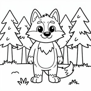 Farkas az erdőben színező