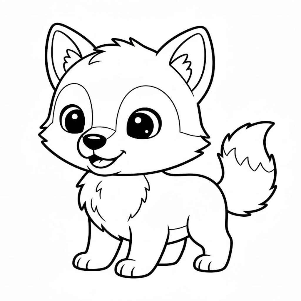 Cuki kölyökfarkas színezőlap