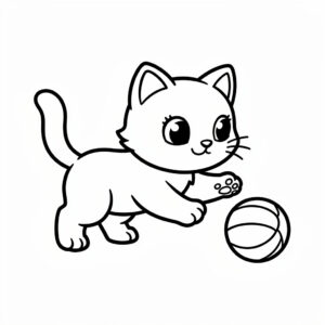 Játékos kiscica rajz
