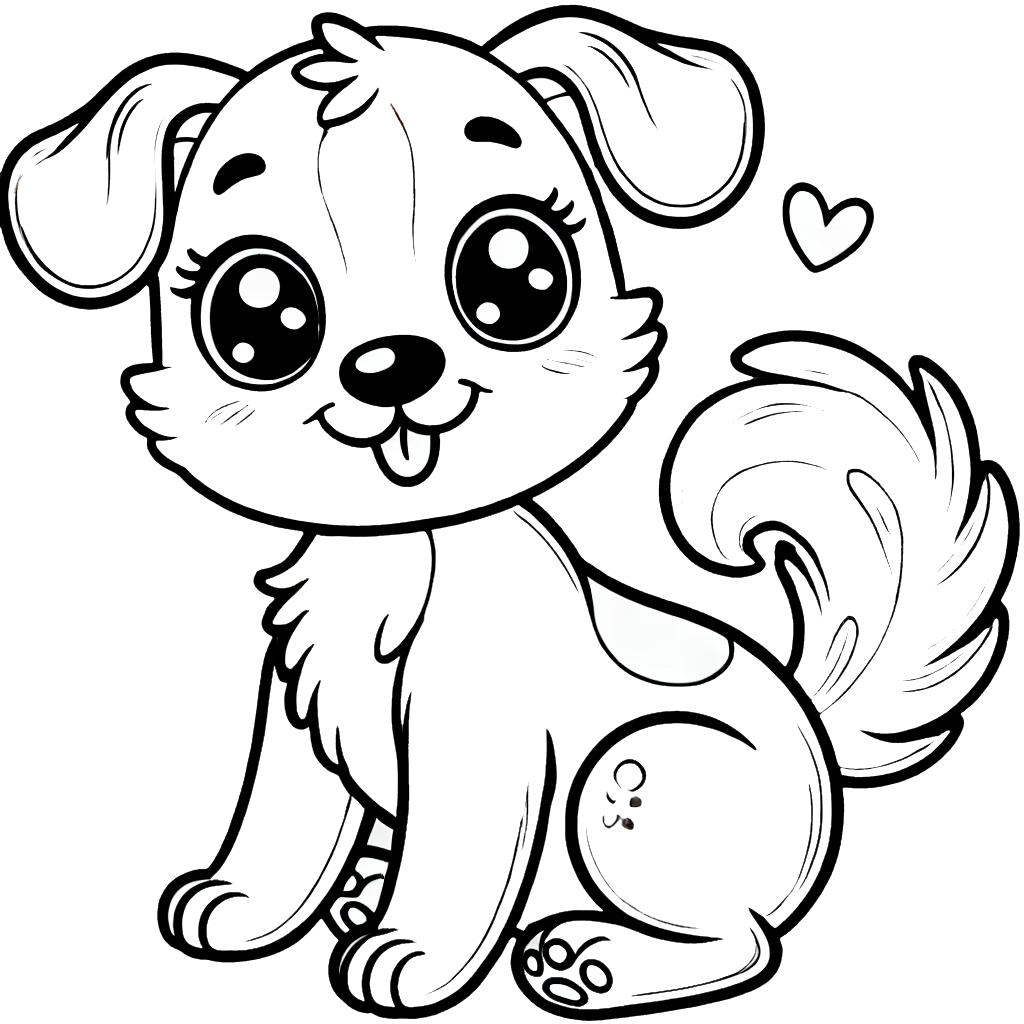Cuki kutyás színező – Ingyenes nyomtatható kutya kifestő gyerekeknek