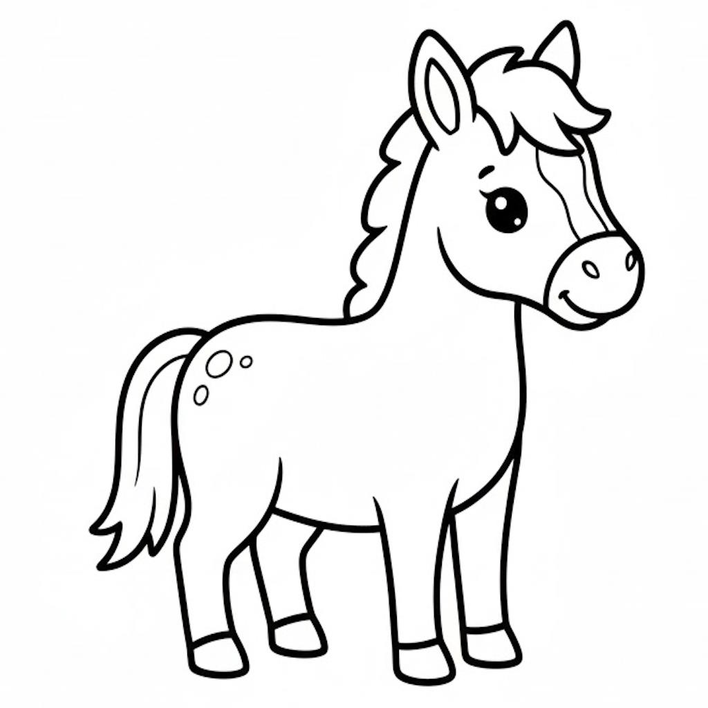 Cuki póniló vonalrajz kicsiknek