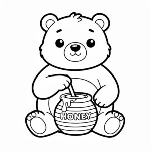 Mackó mézes csuporral kifestő
