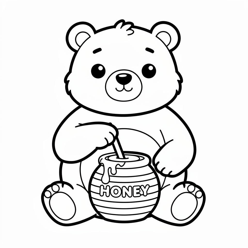 Mackó mézes csuporral kifestő