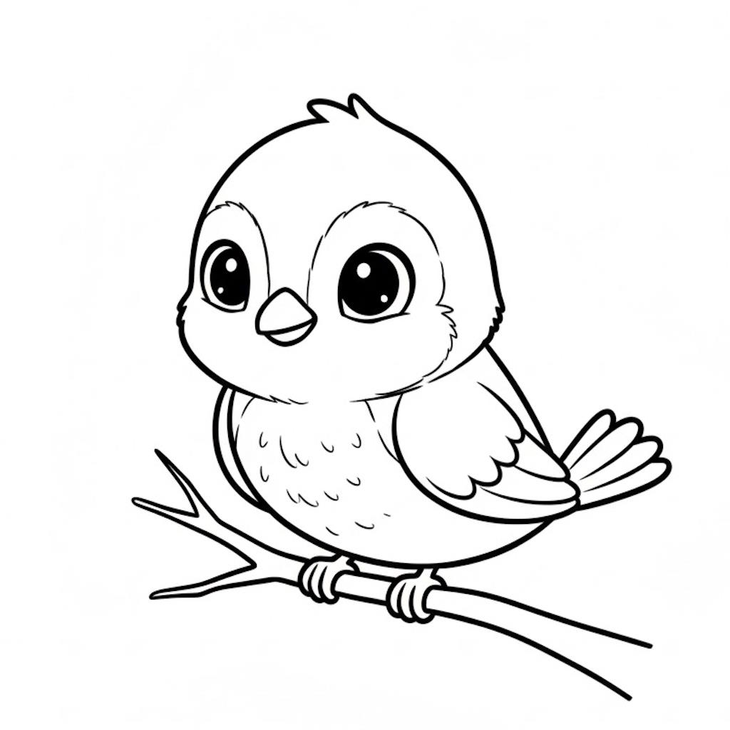 Nyomtatható cuki madár színező kicsiknek