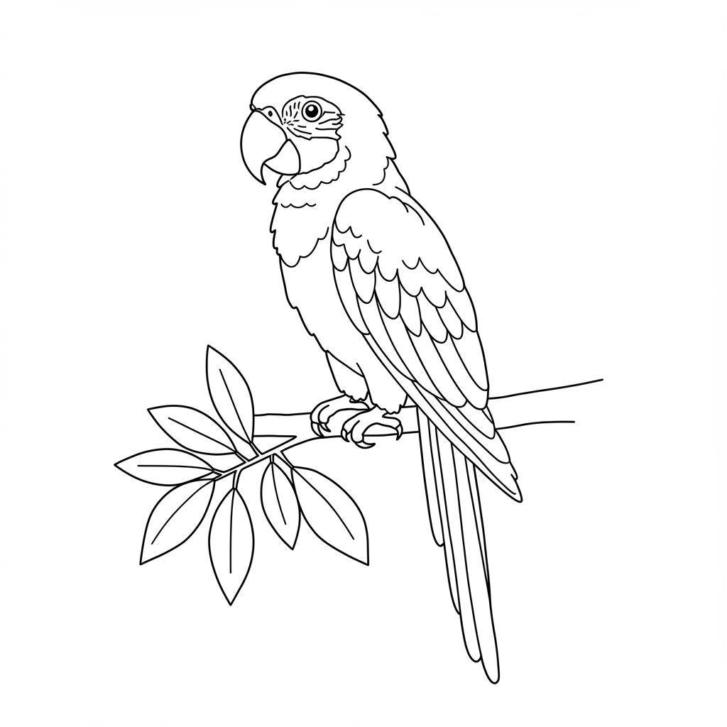 Papagáj színező – Ingyenes nyomtatható madaras kifestők gyerekeknek