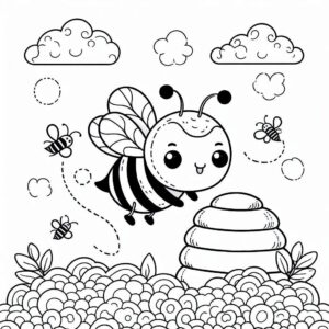 Méhecske színező - Bogaras színezők gyerekeknek