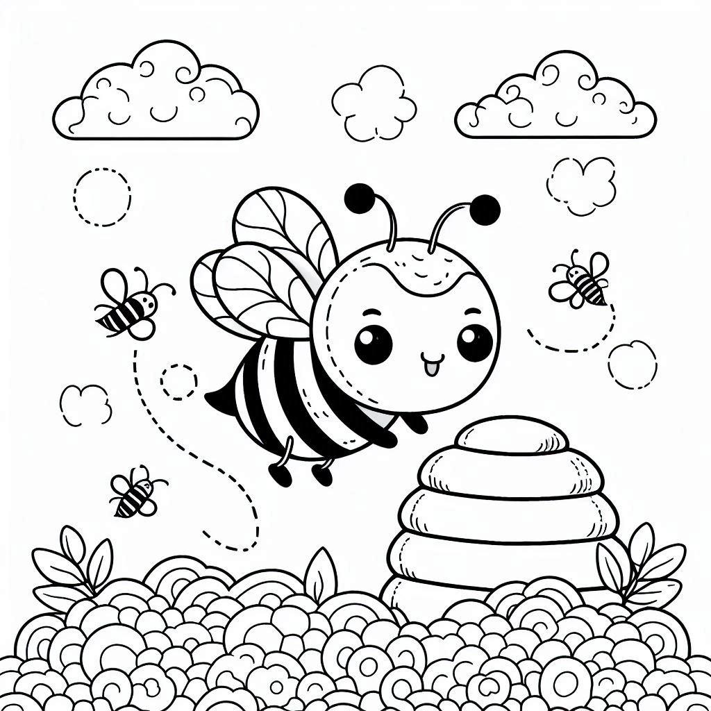 Méhecske színező – Bogaras színezők gyerekeknek