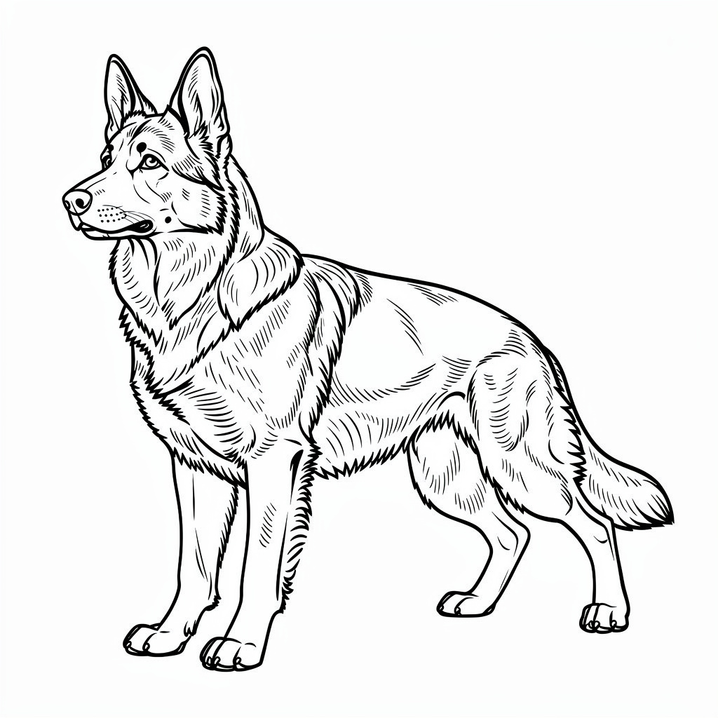 Németjuhász kutya nyomtatható kifestő