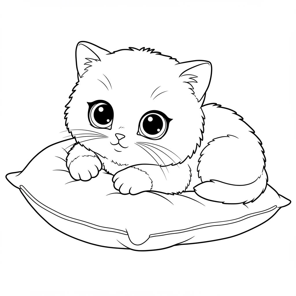 Cicás színező – Ingyenes nyomtatható cica kifestő gyerekeknek