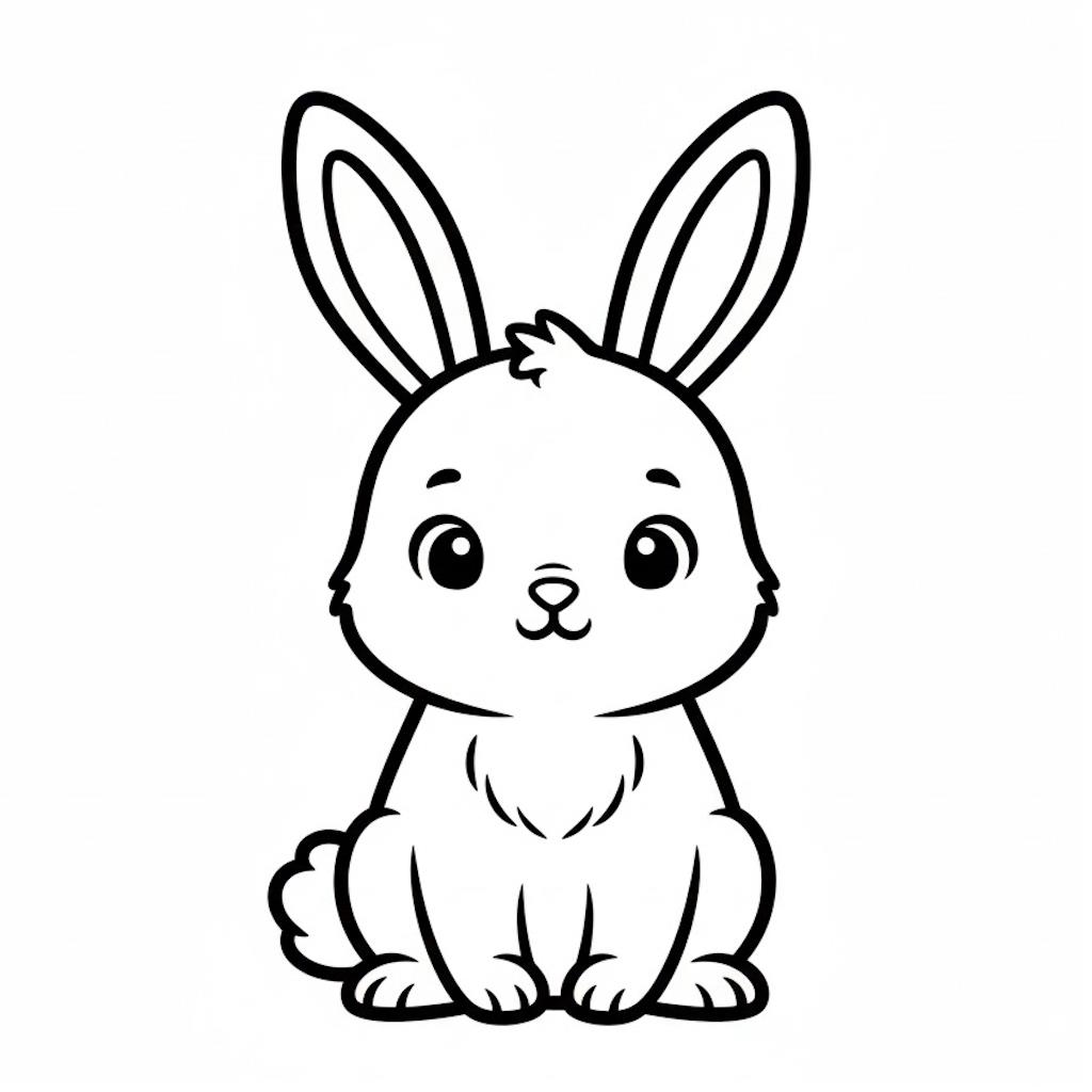 Egyszerű aranyos nyuszi színező gyerekeknek