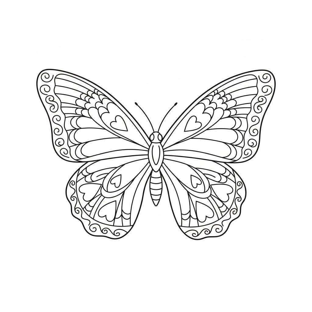 Pillangós színező egyszerű vonalakkal