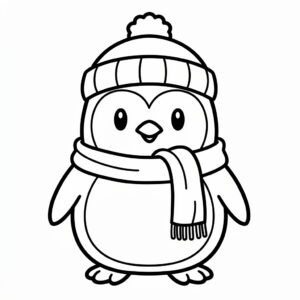 Téli pingvin színező