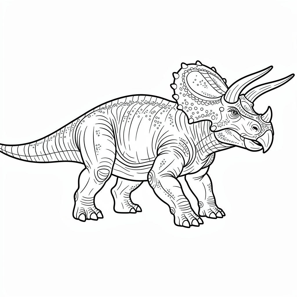 Triceratops dínó vonalrajz nyomtatható