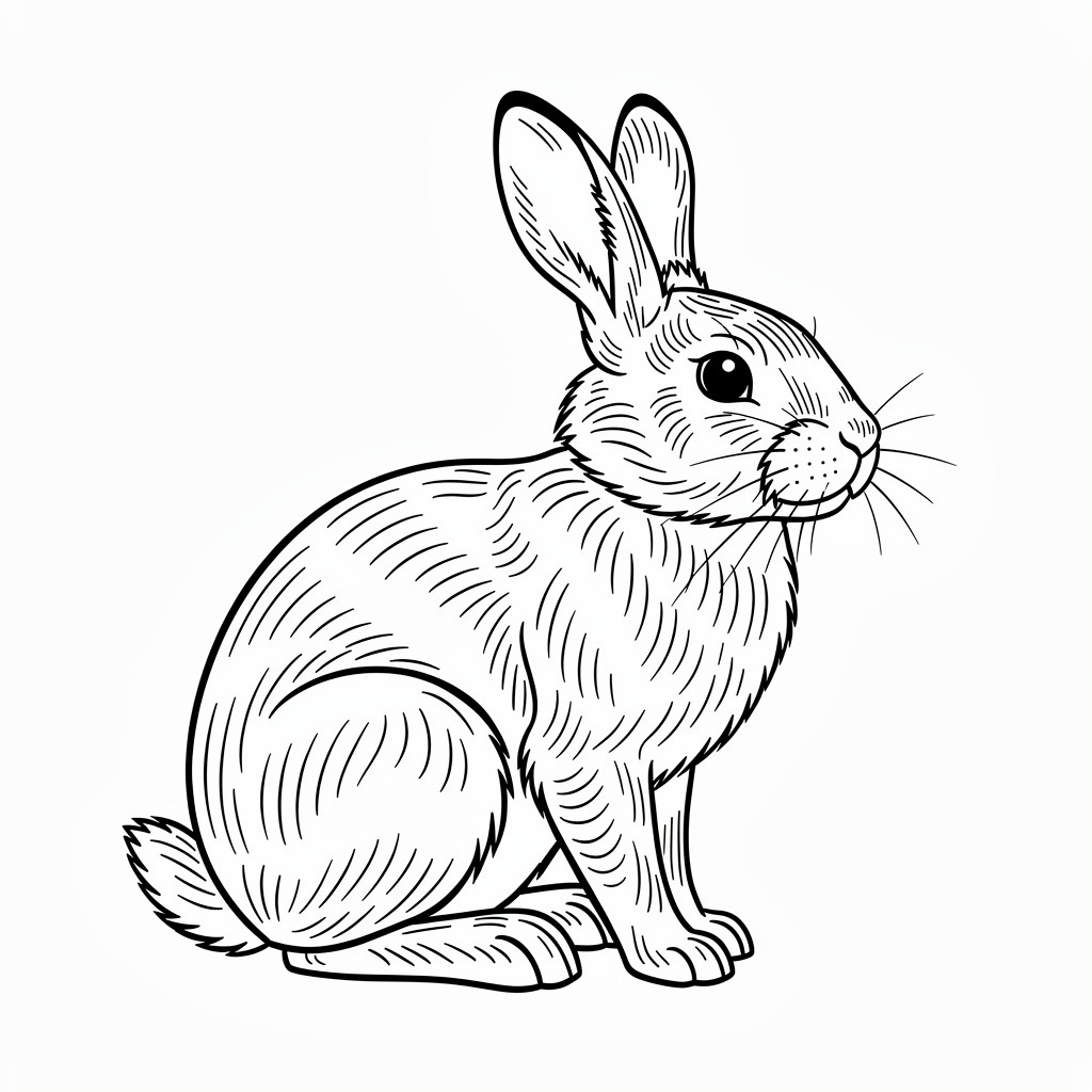 Ülő mezei nyuszi kifestő