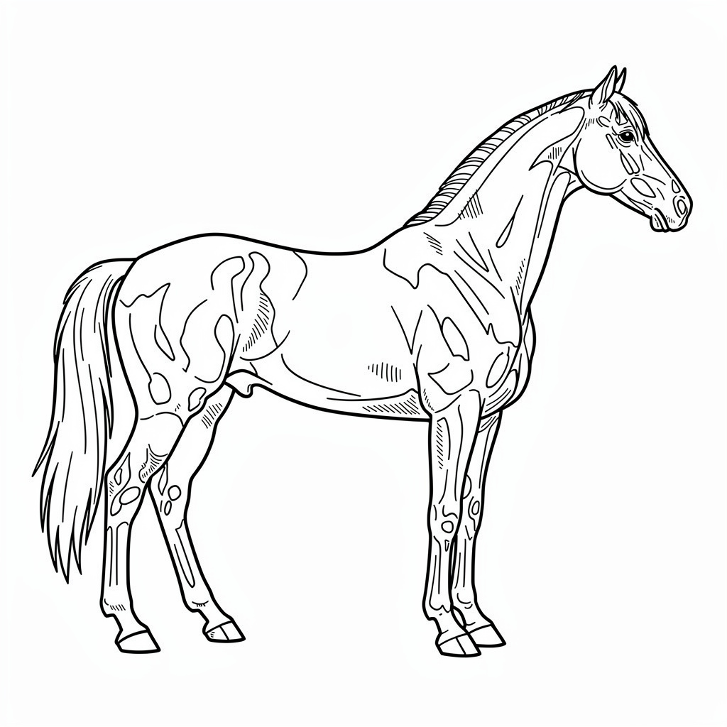 Aprólékos lovas rajzlap arab telivérrel nagyobb gyerekeknek