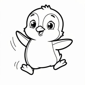 Cuki kis pingvin színező ovisoknak