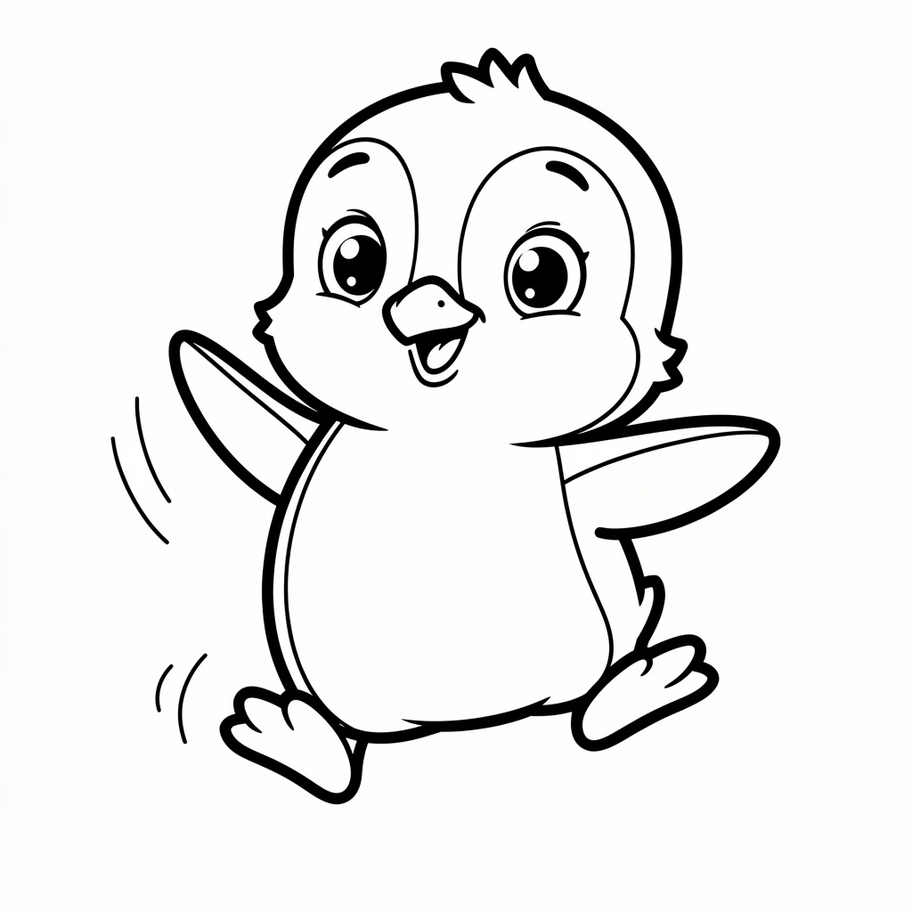 Cuki kis pingvin színező ovisoknak