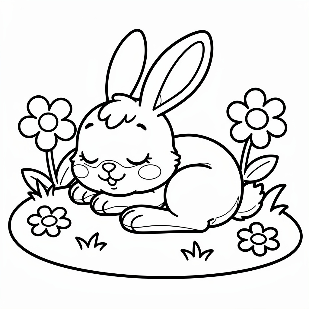 Édes baba nyuszi színező ovisoknak