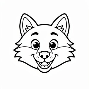 Egyszerű farkas fej rajz ovisoknak