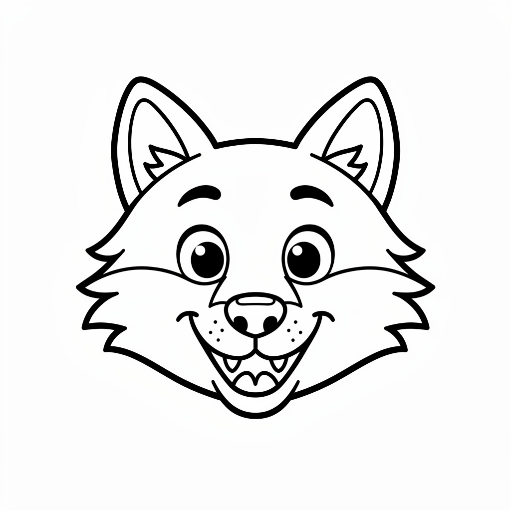 Egyszerű farkas fej rajz ovisoknak