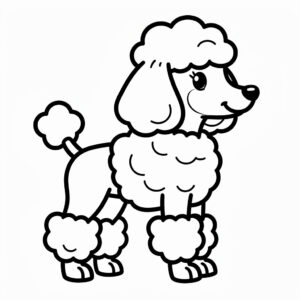 Egyszerű kutyás színező ovisoknak uszkárral