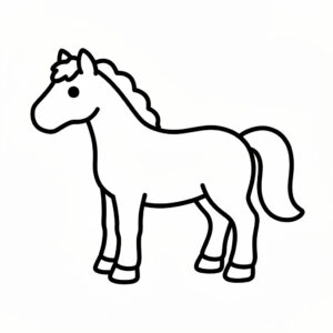 Egyszerű lovas kifestő nyomtatható formában ovisoknak