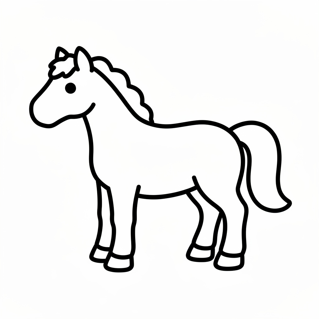 Egyszerű lovas kifestő nyomtatható formában ovisoknak