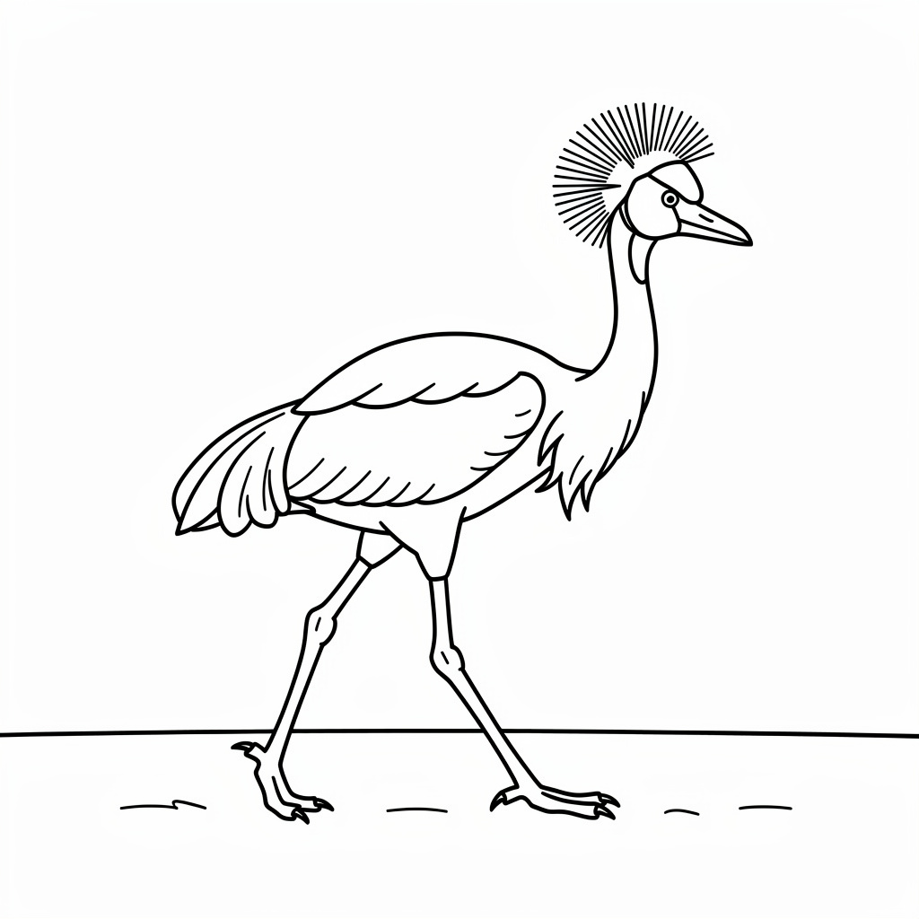 Elegáns daru madár rajz gyerekeknek