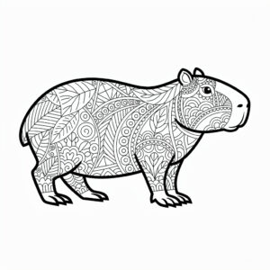 Felnőtteknek való capybara zentangle kifestő