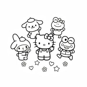 Hello Kitty és barátai népszerű cicás kifestő