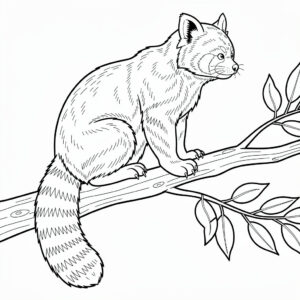 Maci nyomtatható színező vöröspandával felnőtteknek