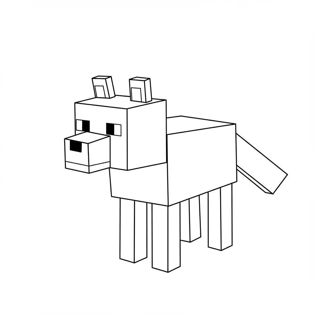 Minecraft farkas színező