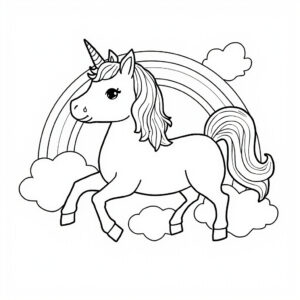 Nyomtatható cuki unikornis színező ingyen