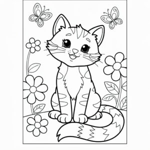 Nyomtatható kiscicás kifestő gyerkeknek