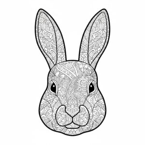 Nyuszi fej színező zentangle stílusban felnőtteknek