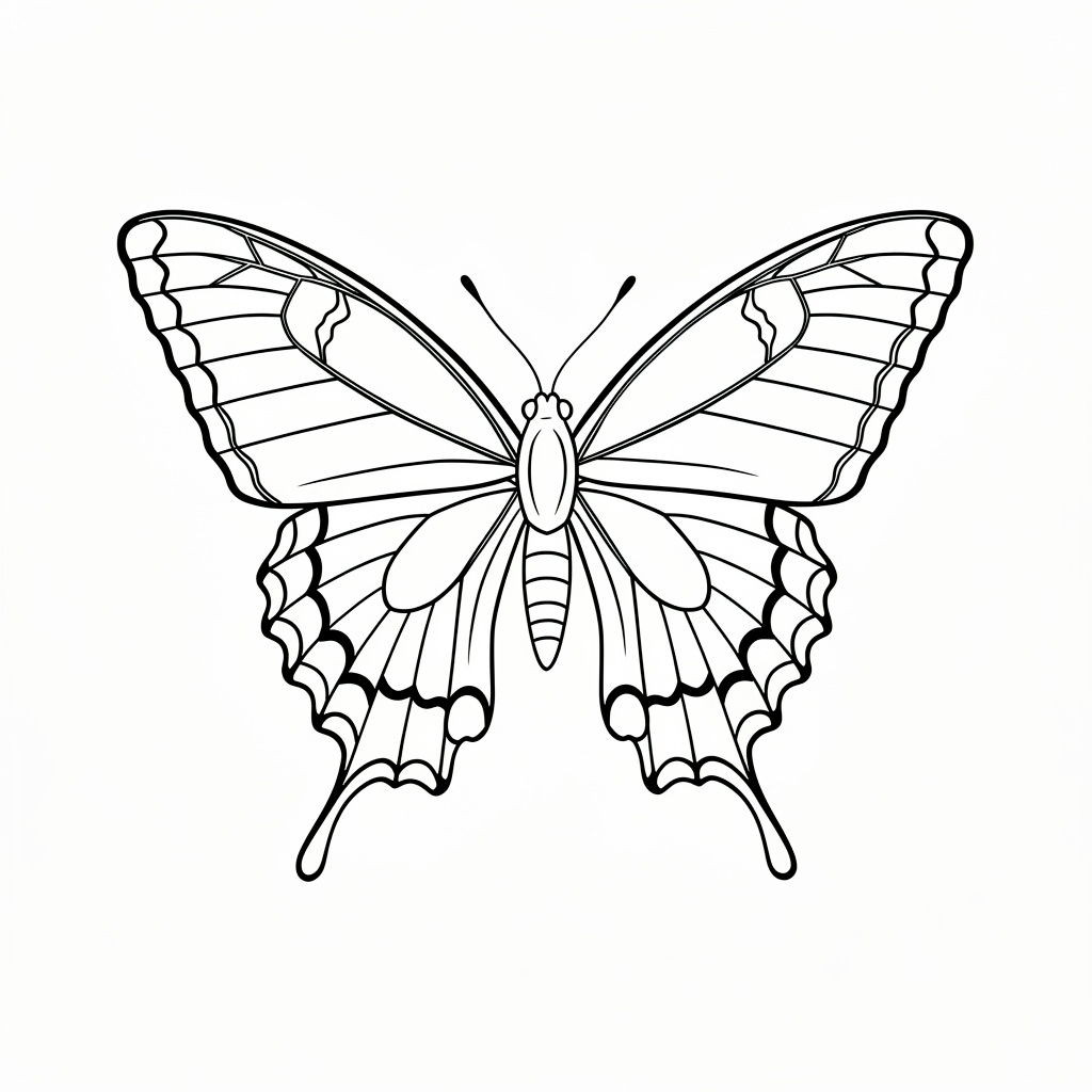 Pillangó színező gyerekeknek fecskefarkú lepkével