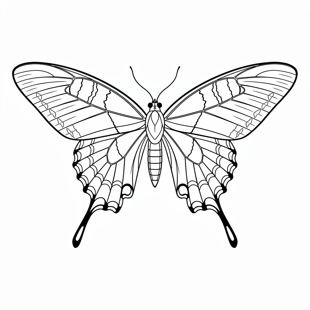 Pillangó színezőlap nyomtatható formában felnőtteknek kardoslepkével