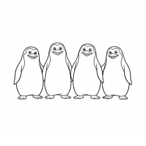 Pingvin rajz nyomtatható a Madagaszkár pingvinjei
