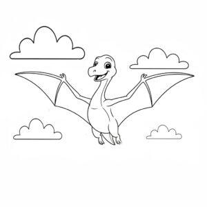 Repülő dínó színező gyerekeknek