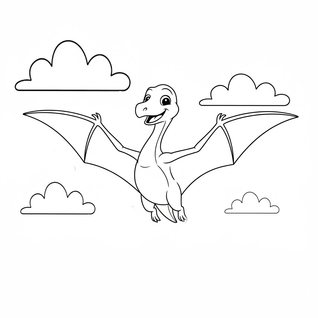 Repülő dínó színező gyerekeknek