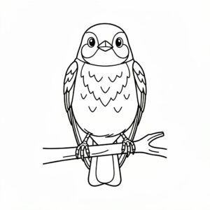 Részletes cinege madár színező